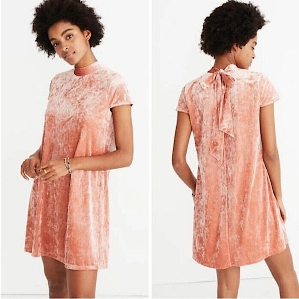 💕 MADEWELL Crushed Velvet Mockneck Dress. Size LARGE. Great Condition!